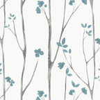 Timeet 16."x393.7"Blue Wallpaper Peel and Stick Wallpaper Leaf Wallpaper Floral by Timeet