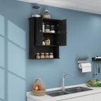 VANIRROR Black Wall Cabinet 24x30 Inch Wooden Over The Toilet Storage Cabinets - Image 6