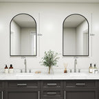 DUMOS Black Metal Arch Vanity Rounded Rectangle Bathroom Mirrors - Image 4