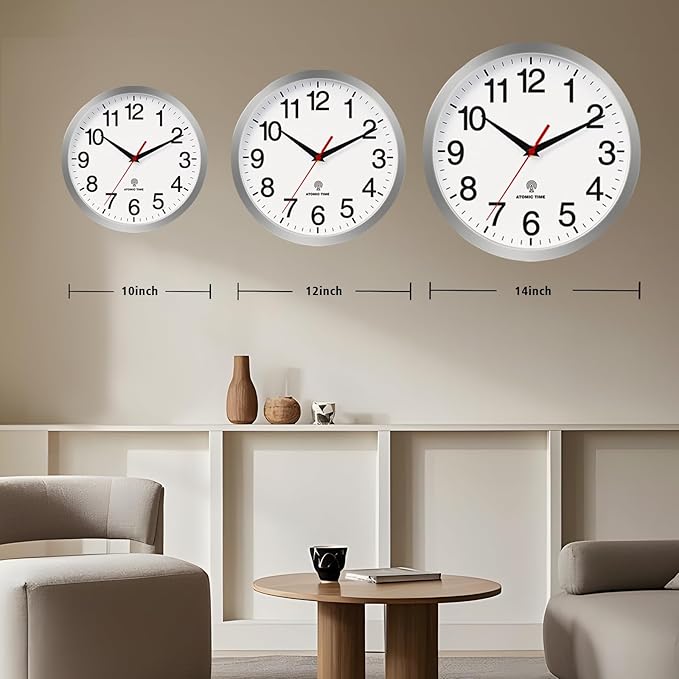 Rohioue Atomic Wall Clock Modern 12 Inch Battery Operated Analog Clock - Image 3