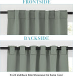 RYB HOME Small Window Curtains, W34 x L45, Sage Green, 2 Panels - Image 3