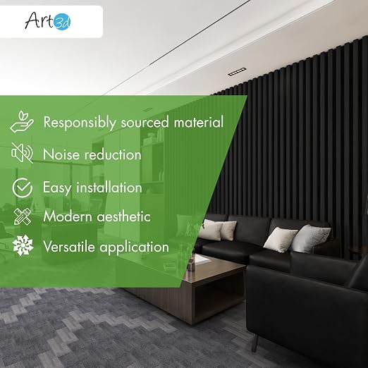 Art3d 20-Pack 12" x 24" Soundproof Wood Slat Panels, 40 sq.ft Acoustic Wall - Image 6