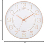 HZDHCLH Modern Wall Clocks Battery Operated, 10 inch White and Rosegold Clock - Image 8