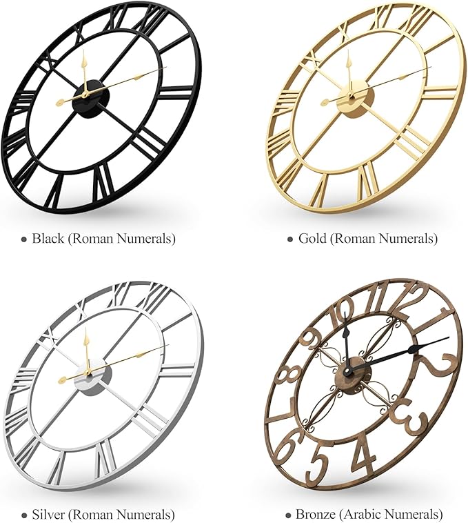 Cuspin Gold Wall Clock 16 Inch, Decorative Wall Clocks Battery-Operated - Image 7