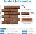 COMSTICKC 3D Brown Faux Brick Wall Panels Peel and Stick Wall Stickers - Image 3