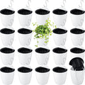 Yungyan 20 Sets 5" Self Watering Hanging Planter White Lazy Flower Pots Plastic by Yungyan