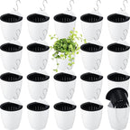 Yungyan 20 Sets 5" Self Watering Hanging Planter White Lazy Flower Pots Plastic by Yungyan