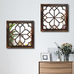 Wocred 20inch 2 PCS Square Wall Mirror, Gorgeous Rustic Farmhouse Accent Mirror - Image 6