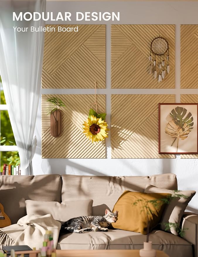 Fluxynara Large Felt Bulletin Board, Cork Board Alternative 70.87'' x 47.24'' - Image 5