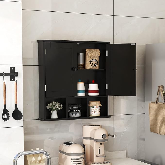 TaoHFE Black Bathroom over the Toilet Storage Cabinet, Wall Medicine Cabinet - Image 5