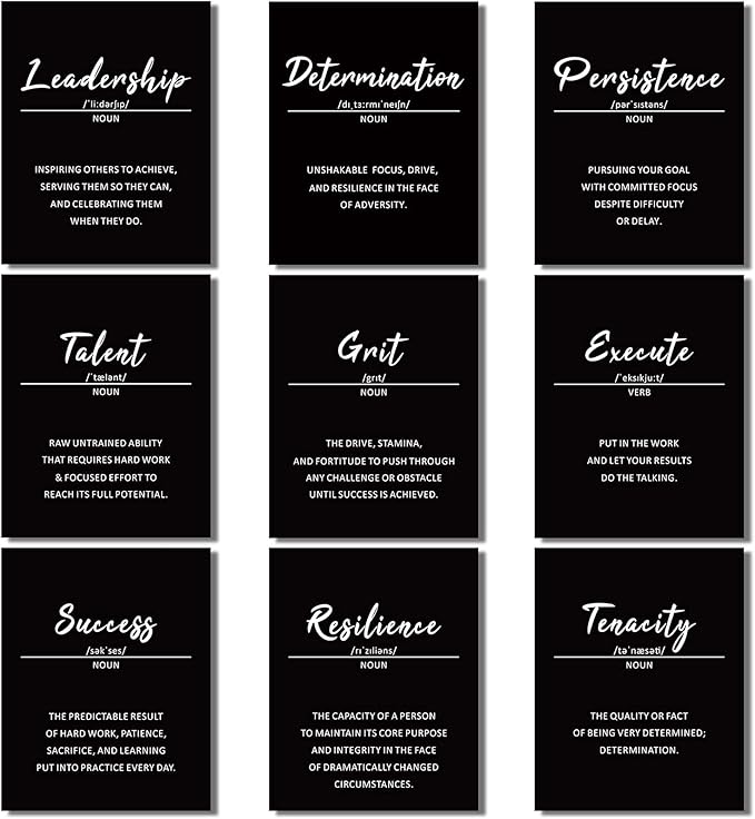 Outus 9 Pieces Inspirational Phrases Posters Wall Decor Motivational Sayings by Outus