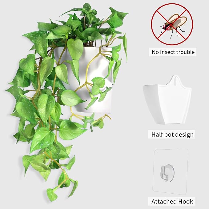 Artificial Hanging Potted Plants Set of 2, Fake Eucalyptus Vine Plant - Image 4