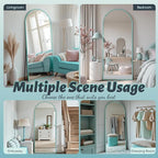Antok 58" x18” Arched Full Length Floor Mirror, Free Standing/Wall Mount/Leaning - Image 9