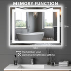 DUMOS 28.1"x36.1" LED Bathroom Mirror, Smart Anti-Fog Bathroom Vanity Mirror - Image 2
