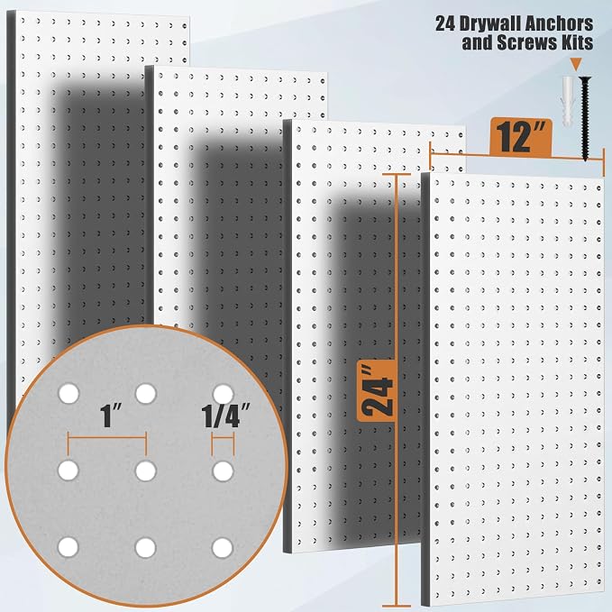 PBHEPJ 4 Pcs Metal Pegboard Panels, Heavy Duty Peg Boards - Image 3