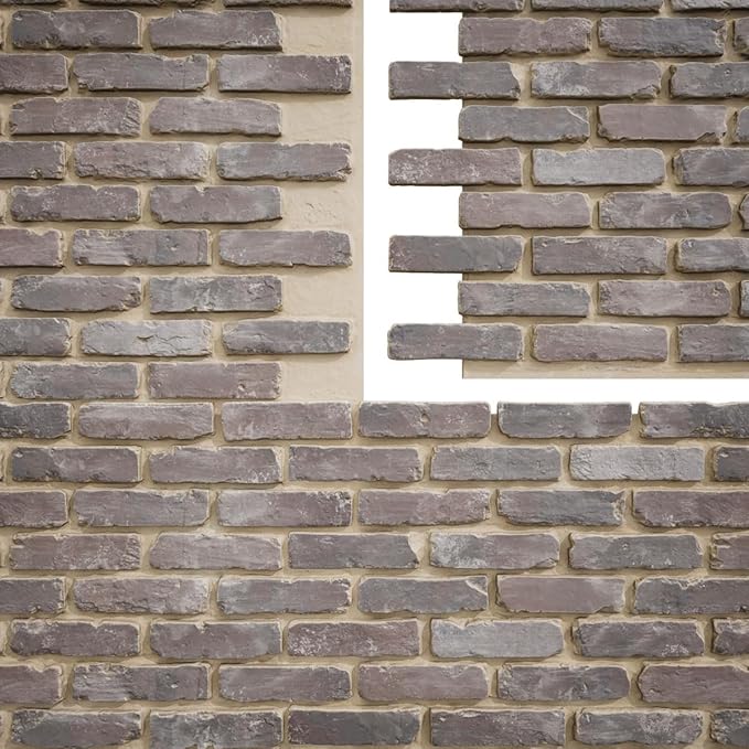EverStone Aged Brick Faux Brick Panel, 46 7/8"W x 27"H x 1 1/4"D, Limewashed - Image 9