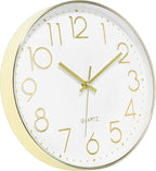 Foxtop Gold Wall Clock 12 Inch Silent Non-Ticking Battery Operated Round Modern - Image 4