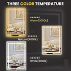 LOAAO 20"x30" LED Mirror for Bathroom, Lighted Bathroom Mirror - Image 5