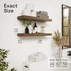 BAOBAB WORKSHOP Wood Floating Shelves, Bathroom Shelf 24 inch, Walnut Floating - Image 3
