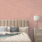 Tempaper Textured Salmon Pink Horizontal Faux Grasscloth Removable Peel and - Image 2