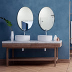 Bathroom Mirror for Over Sink, Oval Frameless Mirror, Beveled Polished Wall - Image 4