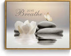 EOBTAIN Zen Framed Wall Art for Living Room, Relaxing Just Breathe Canvas by EOBTAIN