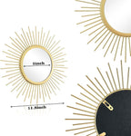 3 Set Sunburst Mirrors for Wall Decorative Metal Mirrors Small Mirror Sets - Image 6