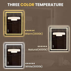 LOAAO 27.6"x35.4" LED Mirror for Bathroom, Lighted Bathroom Mirror - Image 6