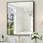 KOCUUY Black Bathroom Mirror, 30x36 Inch Rectangle Mirror by KOCUUY