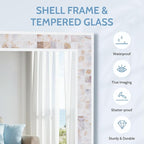 Tanmicoshomy Brown Shell Framed Rectangular Wall Mirrors - Image 4