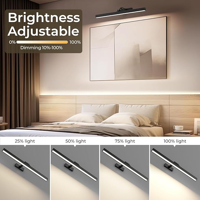 Afyuol Picture Lights for Wall, Battery Operated Picture Light 24in Gallery - Image 2