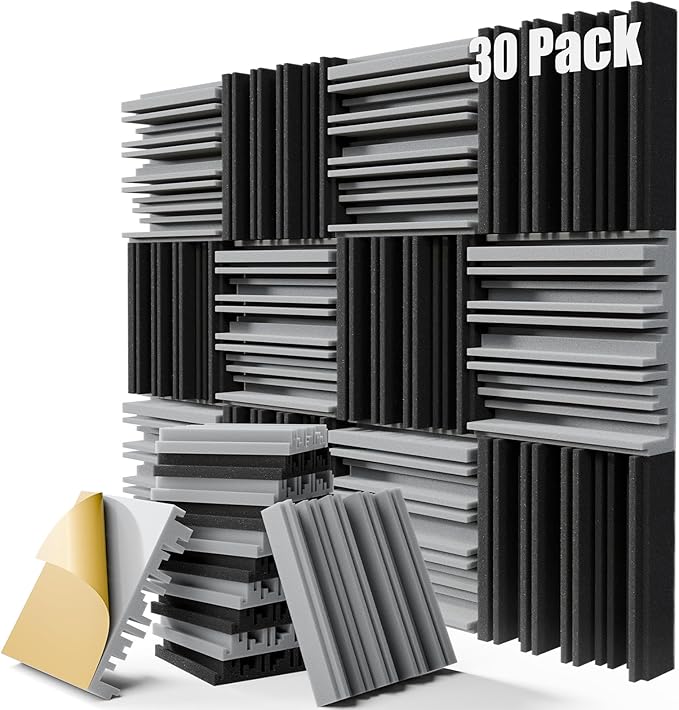 30-Pack Sound Proof Foam Panels, Decorative Soundproof Wall Panels Sound by ZELMINE