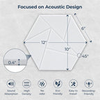 12 Pack Hexagon Acoustic Panels, Self-Adhesive Acoustic Wall Panels - Image 6
