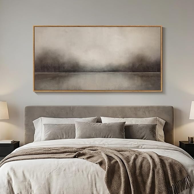 Large Framed Rustic Canvas Wall Art - Image 3