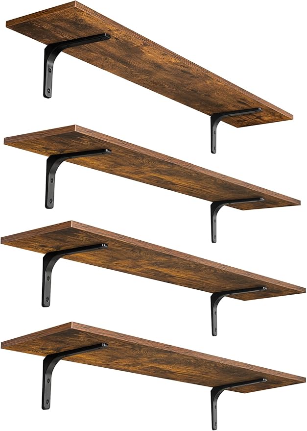 DINZI LVJ Long Wall Shelves, 39.4Inch Wall Mounted Shelves Set of 4, Extra by DINZILVJ