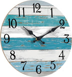 KECYET Wall Clock Battery Operated 12 Inch Outdoor Beach Style Blue Coastal - Image 4