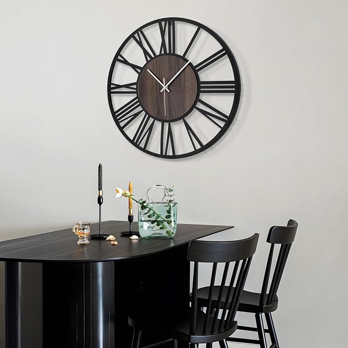 LEIKE Large Wall Clocks, Non Ticking, Battery Operated Big Retro Round Modern - Image 8