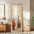 Full Length Mirror 58"x22" Solid Wood Frame Floor Large Mirror - Image 5