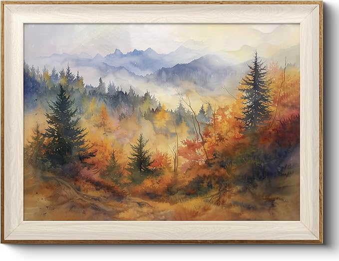 VIYYIEA Framed Wall Art for Living Room, Autumn Canvas Prints, Vintage Home by VIYYIEAART