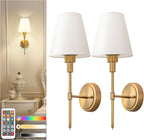 DORESshop Battery Operated Wall Sconce Set of 2, Wall Light Wireless Easy to by DORESshop
