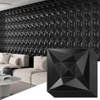 40 PCS 3D Wall Panels for Interior Wall Décor Black 11.8"*11.8" Covering Panels by Umedol