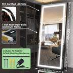 FENNIO Full Length Mirror with Lights, Wall Mounted Hanging Mirror with Lights - Image 2