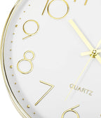 Foxtop Gold Wall Clock 12 Inch Silent Non-Ticking Battery Operated Round Modern - Image 9