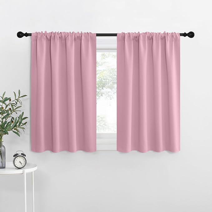 NICETOWN Blackout Curtains for Living Curtains, Rouge Pink, 2 Panels, 29 by 30 by NICETOWN
