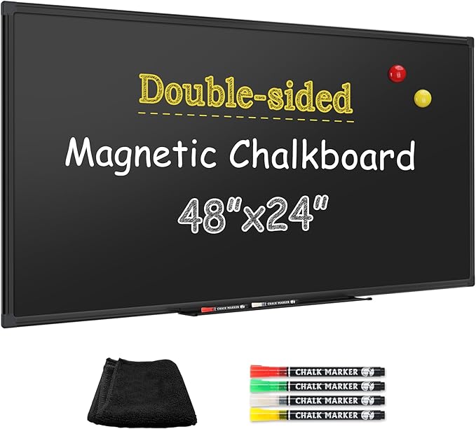 SELEAD Double-Sided Magnetic Chalkboard 48 x 24 Inches by SELEAD