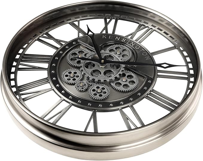 CLXEAST 21 Inch Modern Moving Gears Wall Clock - Image 4