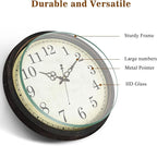 Geevon Vintage Brown Wall Clock, Silent 16" Non Ticking Wall Clock Battery - Image 2