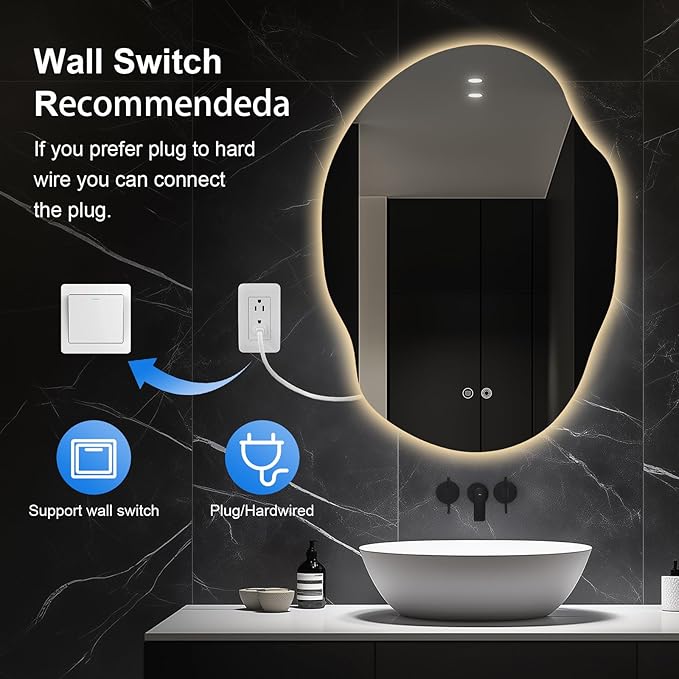 Asymmetrical LED Bathroom Mirror - Image 5