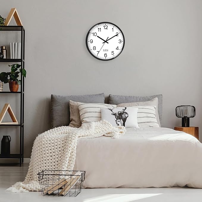 XFM Wall Clock 8 Inch 2 Pieces Modern Small Wall Clocks Battery Operated Silent - Image 5