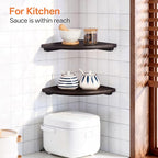 Gieanoo Floating Corner Shelves Set 2 10inch Walnut Solid Oak Rounded Corner - Image 8